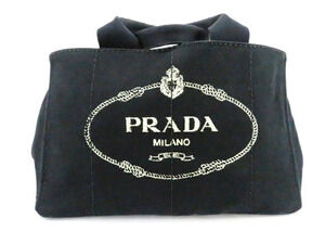 Prada Canapa Handbag Denim Black